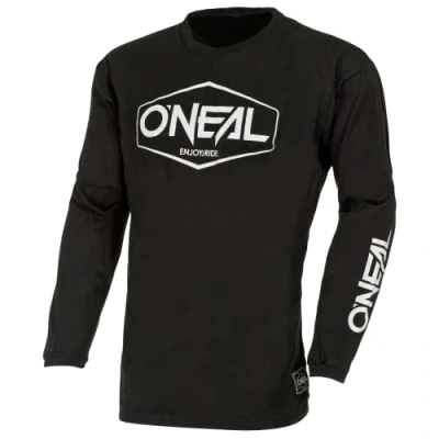 Image de O&#039;NEAL Maillot Motocross Manches Longues MX Enduro Protection du coude rembourrée, Coupe Ergonomique, Respirant en Coton élémentaire Hexx V.22 Adulte Noir Blanc Taille L