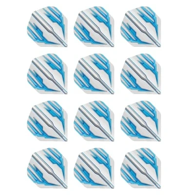 Image de RED DRAGON Hardcore Radical Blanc et Bleu Extra Épais Standard Fléchettes Dart Flights 4 Jeux par Paquet (12 Vols au Total)