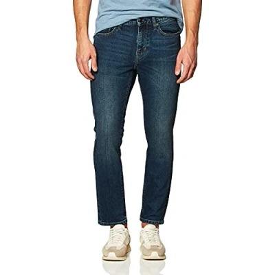 Image de Amazon Essentials Jean Slim Homme, Délavé Foncé, 32W / 31L