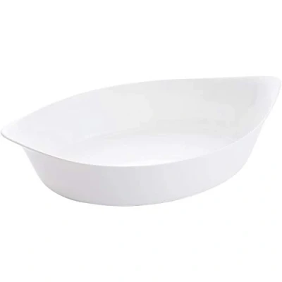 Image de Luminarc Plat ovale Blanc Smart Cuisine Carine 250C à Four en Verre Innovant Léger et Extra Résistant Nettoyage Facile Fabrication France Dimensions 38x23 cm