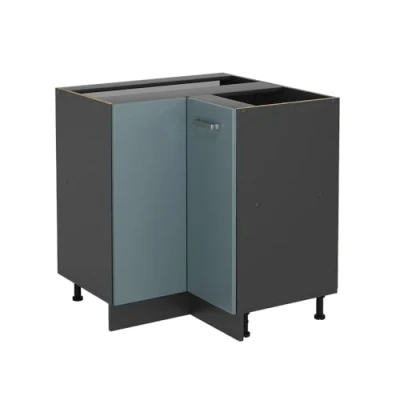 Image de Vicco Meuble d&#039;angle R Line, Bleu Gris/Anthracite, 75.6 cm sans Plan de Travail