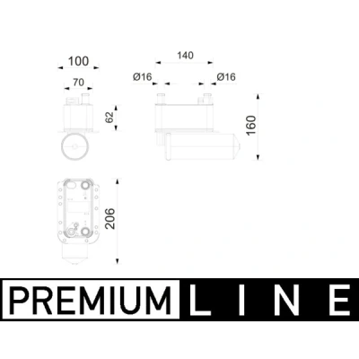 Image de MAHLE ORIGINAL AC 1215 000P Condenseur De Clim sans joint d&#039;étanchéite avec déshydrateur 16mm 16,0mm 140mm