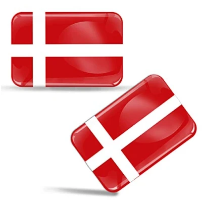 Image de Biomar Labs® 2 x 3D Flexibles Autocollant Stickers National Drapeaux Danemark Danois Denmark F 51