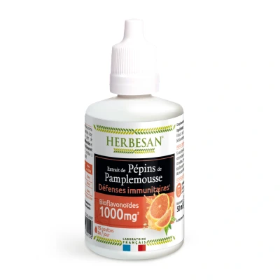 Image de Herbesan Extrait de Pépins Pamplemousse Bioflavonoïdes 1000mg² Flacon 50ml
