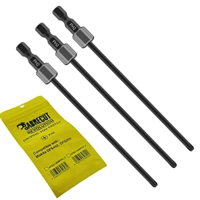 Image de 3 x SabreCut AFSC130MPH2_3 130 mm PH2 pour Makita DFS250 DFS452 199155 7 Tournevis cloison sèche à alimentation automatique Embout de pistolet extrémité unique Phillips No.2 Heavy Duty