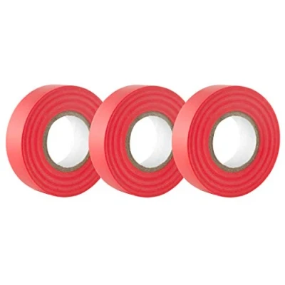 Image de GTSE Ruban adhésif isolant électrique rouge 19 mm x 20 m résistant, autocollant protèger, regrouper, réparer des câbles 3 rouleaux