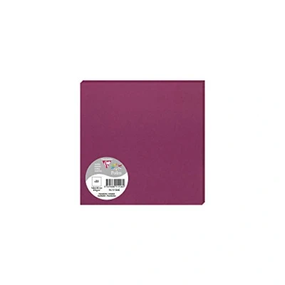 Image de Clairefontaine 11126C Paquet de 25 Cartes Simples Format Carré 16x16cm 210g/m² Coloris Framboise Cartons d&#039;Invitation Evènements et Correspondance Gamme Pollen Papier Premium Lisse