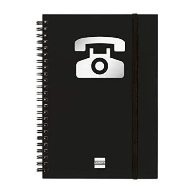 Image de Finocam Carnet d&#039;adresses téléphoniques DinA5 Spirale double Noir, din a5 (148x210 mm)