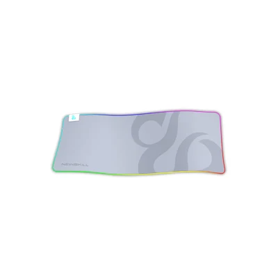 Image de Newskill Nemesis V2 Ivory Tapis de gaming RVB avec base en caoutchouc naturel et surface microfibres (rétroéclairage autour la base) Blanc Taille XL