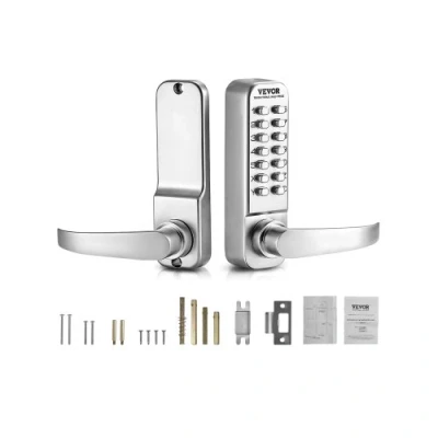 Image de VEVOR Serrure à Code Mécanique 14 Touches, de Porte d&#039;entrée Sans Clé Clavier avec Poignée, en Acier Inoxydable, Étanche, pour Maison, Bureau, Clôture Extérieure, Garage, Cour