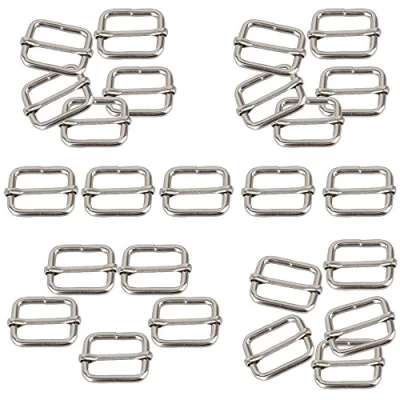 Image de Hysagtek 50 Pièces 25 mm sangles de boucle réglables coulissantes en métal pour fabrication sac à main, dos ou valise