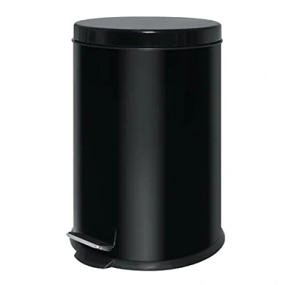 Image de Poubelleà pédale en acier inoxydable Noir 20 l 448 x 293 mm