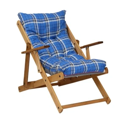 Image de LIBEROSHOPPING.eu LA TUA CASA IN UN CLIK Fauteuil Chaise Longue Relax inclinable 3 Positions en Bois Pliant (Turquoise)