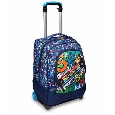 Image de Trolley Scuola Big SJ GANG FANTABULOUS, Blau 2 Zaini in 1 mit Crossover System Uso Zaino con Spallacci a Scomparsa Elementare, Elementare Bambino