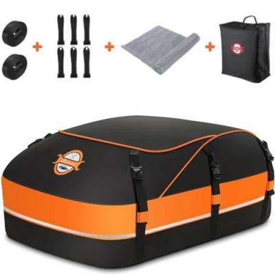 Image de Sailnovo Coffre de Toit Sac 20 Cubes Étanche Voiture pour Voitures sans/avec Barres Toit/Support/Rails, Grands Sacs Transport Cargaison avec