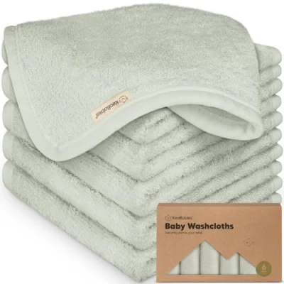 Image de 6 Pack Lingettes de Bébé en Bambou Bio Douces Bambou, Bio, Enfants, Serviettes Bébé, Molleton, Serviette pour le Visage (Dove)