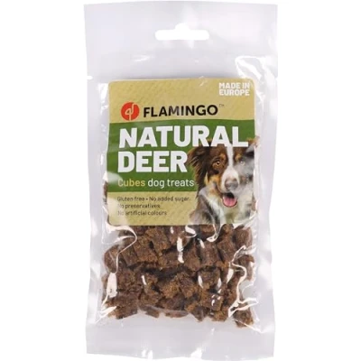 Image de Flamingo Snack Nature Cubes avec Cerf Friandises sans Glutes sucres ajoutés colorants ni conservateurs Produit d&#039;europe