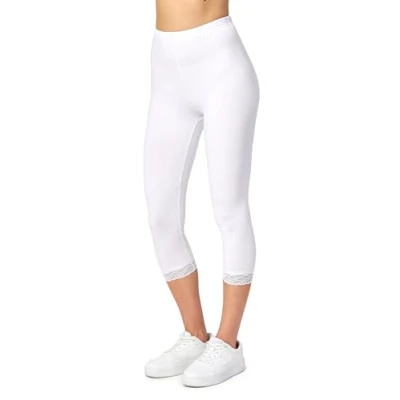 Image de Merry Style Legging 3/4 avec Dentelle Femme MS10 224 (Blanc, L)