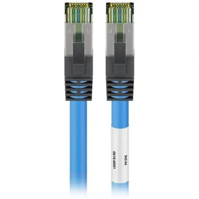 Image de goobay 45657 câble patch RJ45, Cat 8.1, réseau, Ethernet, Playstation, Xbox, LAN, DSL, Highspeed, connecteur bleu, 0,25 mètres