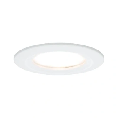 Image de Paulmann 93869 Kit encastrés Premium Coin Slim, dimmable, rond, fixe LED 1x6,8W, 2700K, 230V, 51mm, Blanc mat/Alu