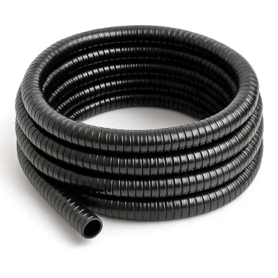 Image de WilTec Tuyau de refoulement 5 m Flexible Spiralé 25 mm (1&quot;) Noir avec Spirale renforcement Bassin