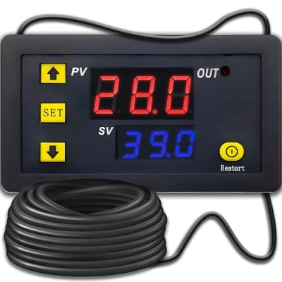 Image de Retoo Contrôleur de température numérique, Thermostat programmable, capteur température, thermosta, contrôleur, écran LCD, sonde thermostatique 1 m, 50 110 C, Alarme, Micro Ordinateur AC