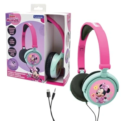 Image de Lexibook Disney Junior Minnie Mouse Casque audio stéréo, puissance sonore limitée, pliable et ajustable, bleu/blanc, HP010MN.
