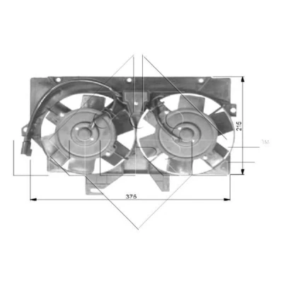 Image de NRF 47036 ventilateur Moteur 170 12 110/110 avec cadre du de radiateur (encadrement) appareil commande