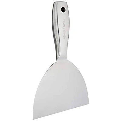 Image de Amazon Basics Couteau à mastic en acier inoxydable, 15.24 cm, avec lame flexible et extrémité marteau