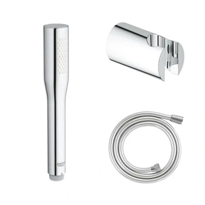 Image de GROHE Douchette 1 jet Vitalio Get Stick chromé avec flexible 150 et support rond