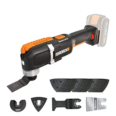 Image de WORX Outil oscillant multifonctions sans fil 20V WX696.9 (Puissant 5000/6000 tr min, grand angle d&#039;oscillation 3,6, changement de lame facile, léger, livré batterie ni chargeur)