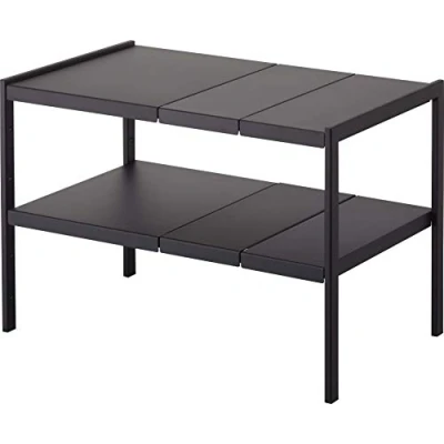 Image de YAMAZAKI 4949 TOWER Organisateur extensible à 2 niveaux, noir, Acier, minimaliste, 50～85 x 30 35 c m