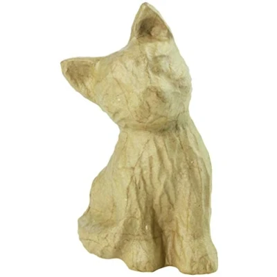 Image de Décopatch SA176O Un support en papier brun mâché 13x14x15,5 cm, Chaton