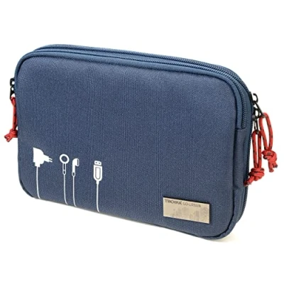 Image de Troika Business Tech BGO44/DB Pouch 2 Pochette pour câbles en polyester Bleu 23,5 cm x 17 3,5 cm, bleu, 23,5cm, Moderne