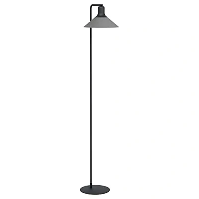 Image de Eglo Lampadaire sur pied Abreosa, luminaire en métal Noir et gris, lampe de salon avec interrupteur à pied, douille E27