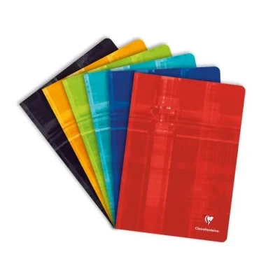 Image de Clairefontaine 63161C Un Cahier Agrafé A4 21x29,7 cm 96 Pages Grands Carreaux Papier Blanc 90 g Couverture Carte Pelliculée Couleur Aléatoire