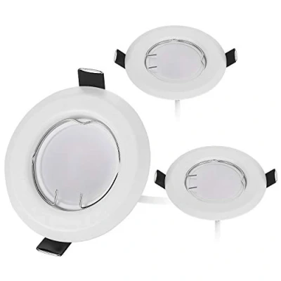 Image de HCFEI Lot de 3 Spot LED Encastrable Dimmable Blanc mat avec Ampoule GU10 Module 220V 3W, Chaud 3000K, Percage 55mm