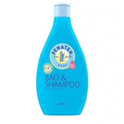 Image de PENATEN Shampooing de bain et shampoing doux pour bébé (400 ml), formulé sans parabènes ni colorants, spécialement conçu les nouveau nés, la peau délicate