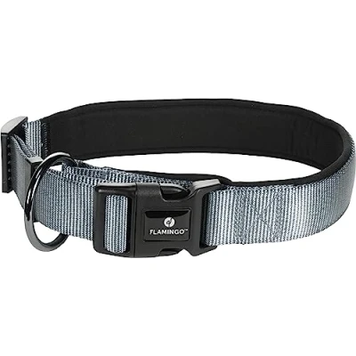 Image de Flamingo Collier de Chien 55 60 cm XL Ajustable Nylon avec Doublure intérieure en néoprène Doux Anti Traction très Confortable pour Votre