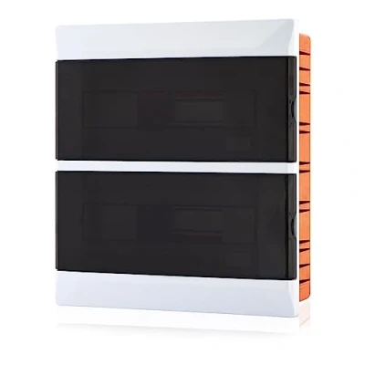 Image de Lion Electric Armoire de commande encastrée 2 rangées boîte à fusibles 24 modules Blanc pour interrupteur installation électrique IP40, distribution avec rail et tous les intérieurs