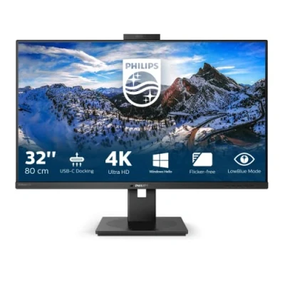 Image de Philips Monitors Moniteur 329P1H 80 cm (32 Pouces) (HDMI, DisplayPort, Station d’Accueil USB, hub 3840 x 2160 px, 60 Hz, FreeSync, Webcam, Temps de réponse 4 ms) Noir