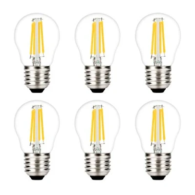Image de ZFQ 4W Ampoules LED Filament E27 G45 Mini Globe Ampoule Non Dimmable, 400 Lumens, 2700K Blanc Chaud, Edison Vintage Verre Transparent, 80 Ra, Équivalent 40W Incandescence, Lot de 6
