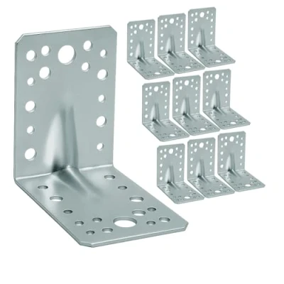 Image de OMIDEAS 10 x Equerre d&#039;assemblage renforcée (90 90 65 2) de Fixation Angle Droit Support en forme L, Équerre Degrés Acier, Coin