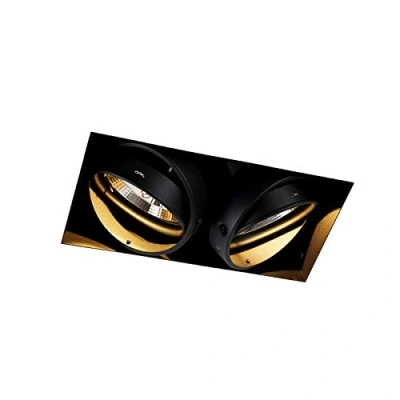 Image de QAZQA Spot encastrable noir 2 lumières GU10 AR111 Trimless Oneon