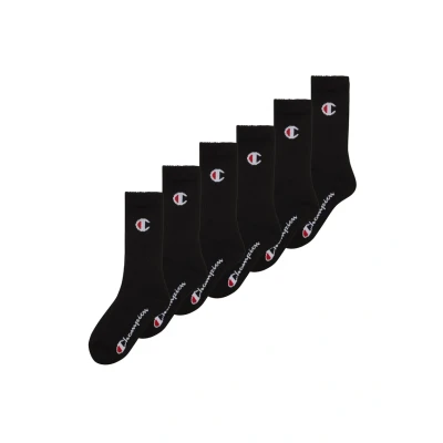 Image de Champion CREW 6 PACK Chaussettes de sport pour enfants, Taille: 27 30, Black