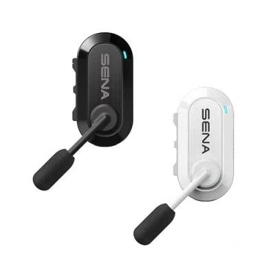 Image de SENA BiKom 20 Système de Communication Mesh pour Cyclisme, léger ne pesant Que grammes (Blanc/Noir, Pack Double)