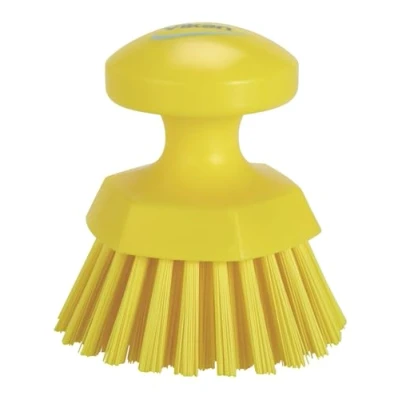 Image de Brosse à main ronde Vikan, dure, jaune, Vikan Convient aux l&#039;élevage d&#039;animaux