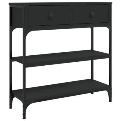 Image de vidaXL Table Console Noir 72,5x25x75 cm Bois d&#039;ingénierie