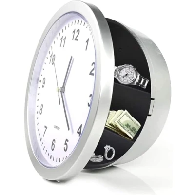 Image de Horloge Murale Caché Boîte de Stockage Utilisation Intérieure Comme Compartiment avec Conteneur pour l&#039;argent et le Bijoux