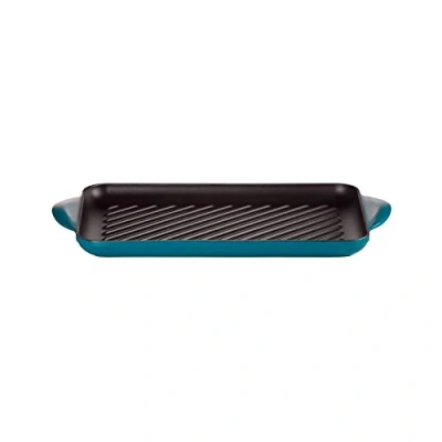 Image de Le Creuset Gril Rectangulaire en Fonte Émaillée, 32 cm, Deep Teal, 20202326420460